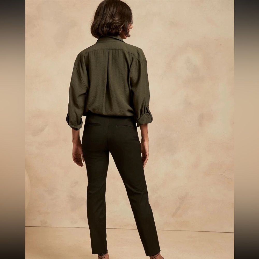 Banana Republic Sloan Mid-Rise Pants | Short Length | Black | Pockets | 6 | NWT - Picture 3 of 15